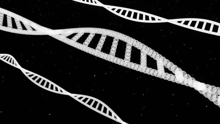Abstract DNA on black background with a place for text.Seamless loop 3D animation Conceptual design of genetic information for science animation. Transparent molecule. chromosomes. science, biology | Shutterstock HD Video #3392053409