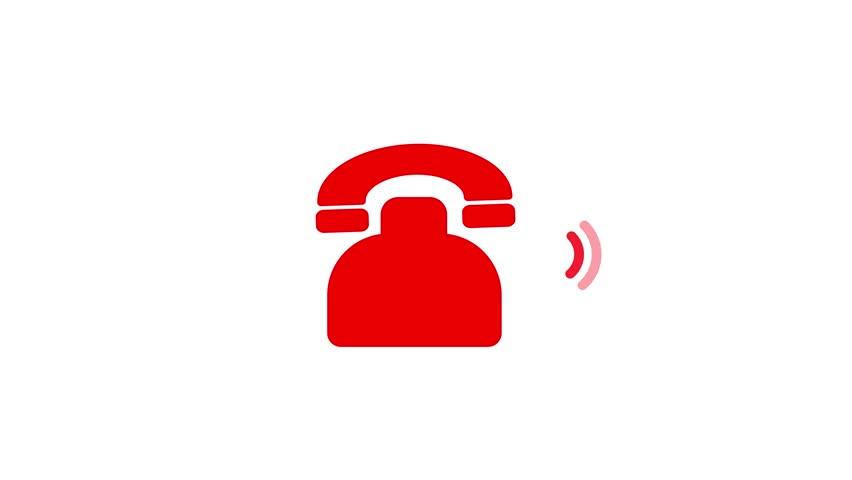 A telephone icon incoming call animation on the background