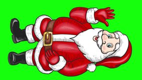 4K Vertical Design of Cute Santa Claus Rotating Animation Waving Hand and Welcoming on green chroma key screen template. Hand Drawn Santa Claus for Christmas and New Year Card or Banner Template. - Powered by Shutterstock - Get 15% off with code: PIKWIZARD15