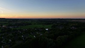 Aerial, parallax footage of beautiful horizon and skyline of colours
