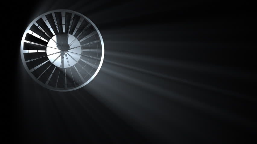 Industrial Fan with Volumetric Light, seamless loop