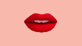 Transformation of a 3D pixel into a loving kiss. Seamless looped. NFT concept. 3D animation. 4k. - Powered by Shutterstock - Get 15% off with code: PIKWIZARD15