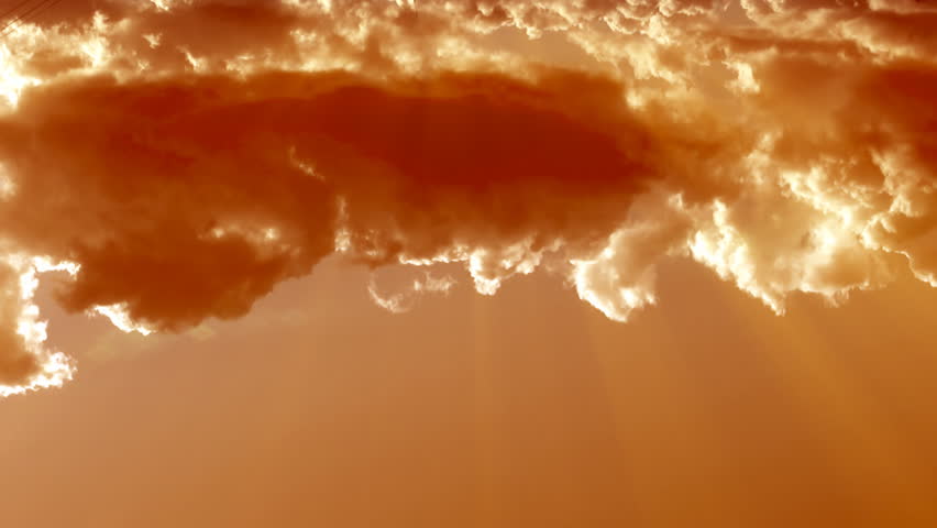 Time-lapse sunset stormy clouds