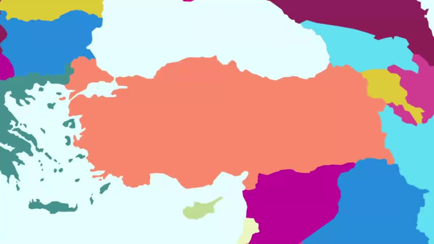 Discovering the Diverse Landscapes of Turkey: Detailed Map Stock Footage. Turkey map Royalty-Free Stock Footage #3392400761