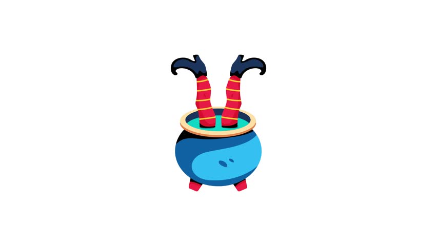 Get this animated flat icon of witch cauldron 