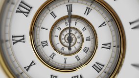 Abstract modern white spiral clock dial with roman numerals. Concept of Infinite time, deadline, scheduling, time and space, past, present and future. - Powered by Shutterstock - Get 15% off with code: PIKWIZARD15