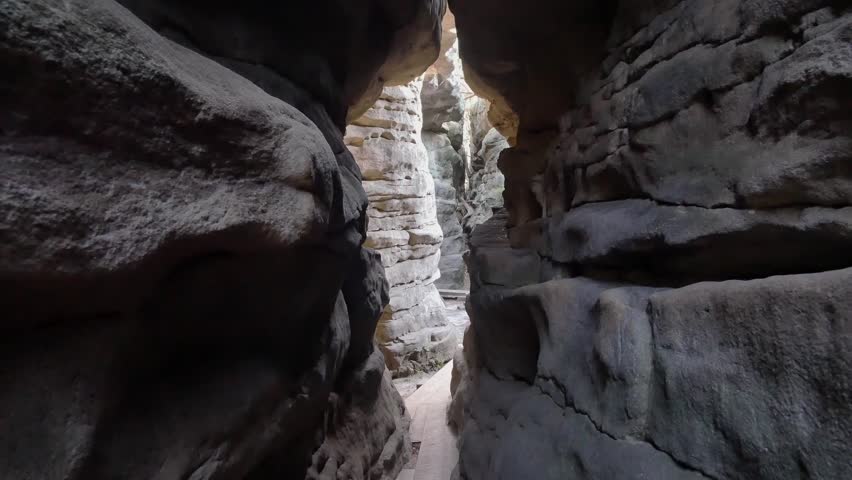 Unique rock formation, Errant Rocks of the Table Mountain National Park, Poland