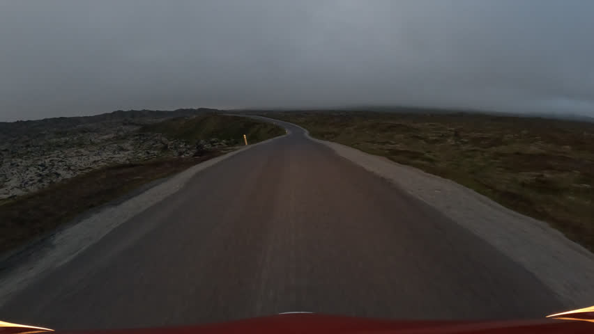 POV driving in Iceland, high speed racing through lava field, funny