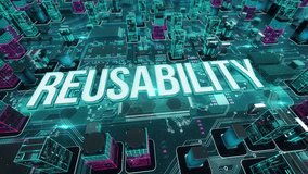 Reusability with digital technology hitech concept. 3D Illustration - Powered by Shutterstock - Get 15% off with code: PIKWIZARD15