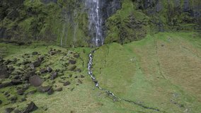 Aerial footage of a waterfall in Iceland on a windy day. Filmed with a Drone. Different shots available in my portfolio.