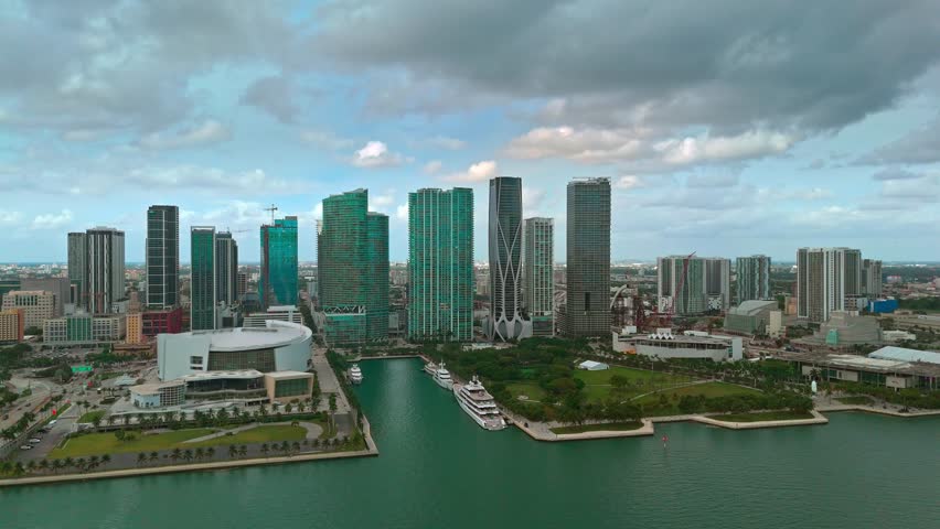MIAMI DOWN TOWN 4K AERIAL FOOTAGE