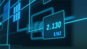 Data node tree animation. Industry switch board with signal lights. Digital, power, blocks, switches, connections, technology. Control center concept. - Powered by Shutterstock - Get 15% off with code: PIKWIZARD15