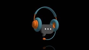 3D call center customer service icon turns on itself. Helpdesk chat phone contact bubble. Loop animation - Powered by Shutterstock - Get 15% off with code: PIKWIZARD15