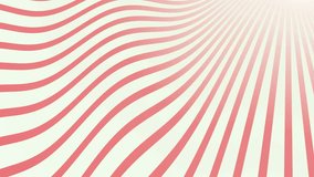 Red White stripe motion background, stripe cartoonist background. Wave pattern. Animated background. 4k