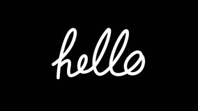Hello handwritten text animation in white color and colorful lines. Transparent 4K Alpha Channel. Great for opening video, introduction, starter footage. - Powered by Shutterstock - Get 15% off with code: PIKWIZARD15