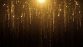 Abstract gold long tail particle falling down for new year, Christmas festival, award, celebration 4K loop motion background - Powered by Shutterstock - Get 15% off with code: PIKWIZARD15