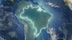 Realistic Earth Orbit and Zoom Glowing Borders Brazil - Powered by Shutterstock - Get 15% off with code: PIKWIZARD15