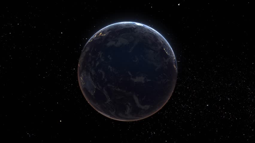 Realistic Earth Night Orbit and Zoom Glowing Borders Turkey Royalty-Free Stock Footage #3393355679
