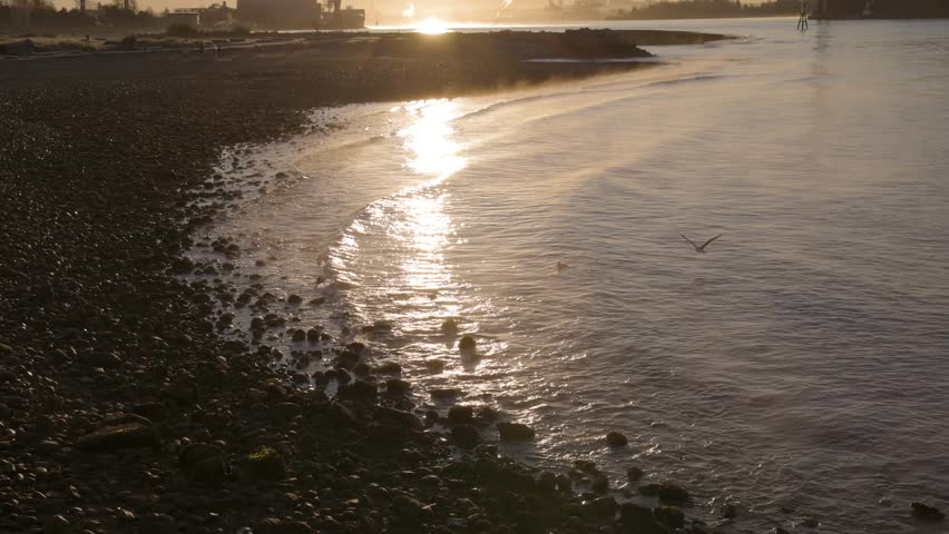Sunrise at Scenic Beach in West Vancouver. Ambleside. Fall Season. Vancouver, British Columbia, Canada.