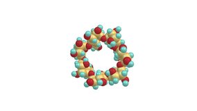 Cyclodextrin molecule rotating video Full HD