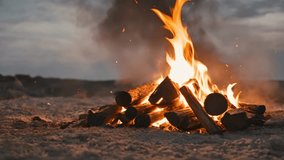 bonfire footage, 4k footage, short video