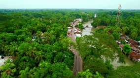 Cinematic Drone Shot of village envirment, Beautiful Village in Bangladesh