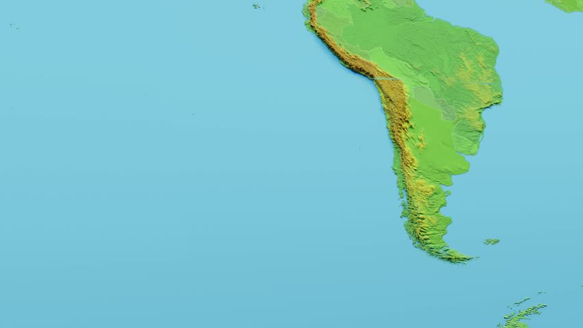 Bolivia Map 3D animated with Borders – Maps From Nasa