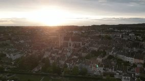 Drone Hyperlapse of the city Dole in Burgundy France