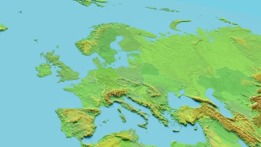 Poland Map 3D animated with Borders