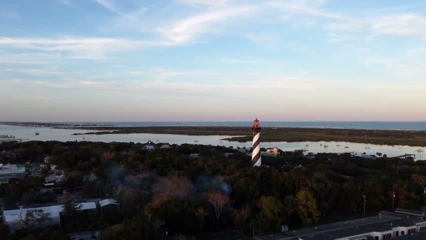  Sunset winter time drone shots in Saint Augustine Florida 