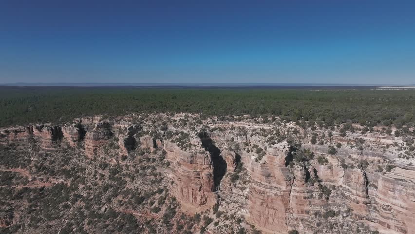 Grand Canyon aerial scene. Panorama in beautiful nature landscape scenery in Grand Canyon National Park. South Rim of the Grand Canyon National Park. Scenery of the Grand Canyon, Arizona.