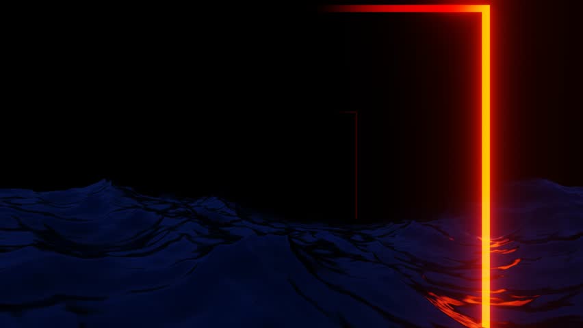 Rainbow Neon Shapes in Sea Background VJ Loop in 4K