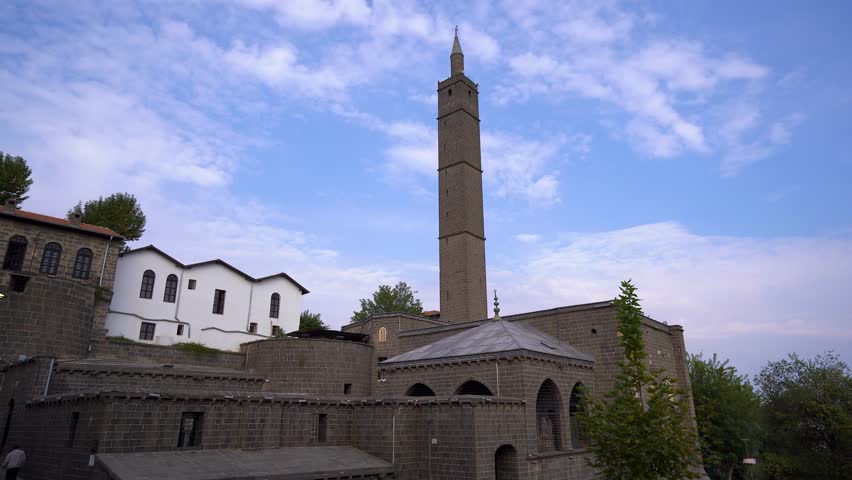 The Hazreti Suleyman Mosque in Diyarbakir Castle 4K. Hazreti Süleyman Mosque (Turkish: Hazreti Suleyman Camii, Kurdish: Mizgefta Hezretî Silêman) is a mosque in Diyarbakır, Turkey.