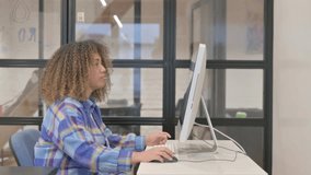 African Woman Doing Video Chat via Desktop