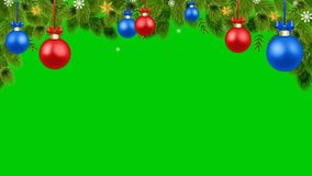 green screen animation video of christmas baubles