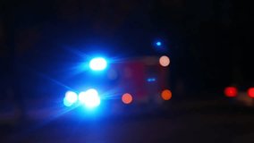 an ambulance at night blur 4k 25fps video