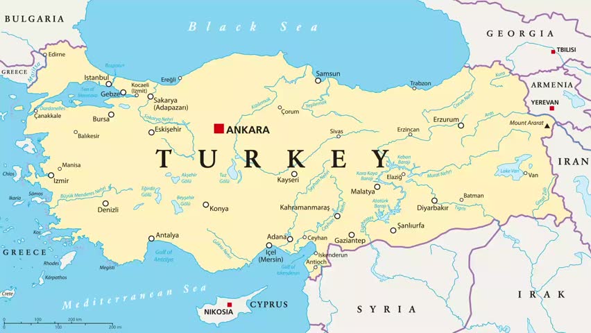 Turkey-Syria Earthquake Map, Turkey-Syria map shows earthquake waves, Map Animation, Earthquake Animation, Earthquake Epicenter, Turkey, Syria Map Royalty-Free Stock Footage #3395038369