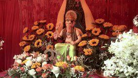 Ganesha god statue, Diwali festival.