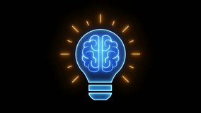 A glowing lightbulb that have a glowing human brain inside. Symbol for creative and thinking idea concept. - Powered by Shutterstock - Get 15% off with code: PIKWIZARD15