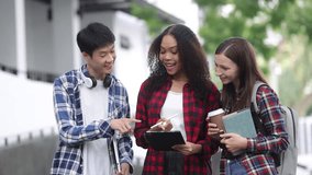 Team of international student studying on the university campus outside, Education and High school students meeting outside concept. - Powered by Shutterstock - Get 15% off with code: PIKWIZARD15