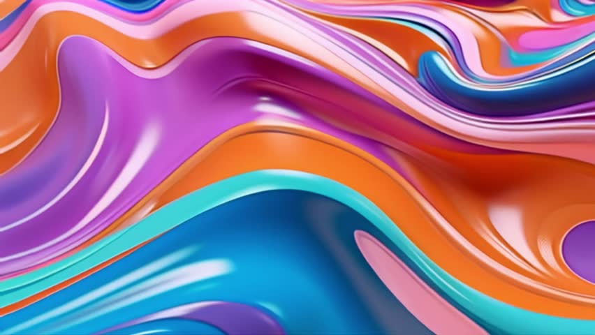 Viscous Palette Elegance Mesmerizing Small Clip Video Showcasing Liquid Style Abstract Moving Fluid, Flowing Motion, and Thick Oil Paint Waves for Background Royalty-Free Stock Footage #3395401397
