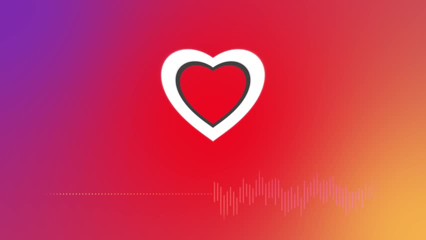 Valentine's Day VJ Loop A Beating Heart and Audio Spectrum 4K 50 FPS.