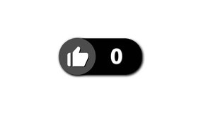 Black social media like button with a thumbs-up icon and the number 90 animated on a white background. - Powered by Shutterstock - Get 15% off with code: PIKWIZARD15