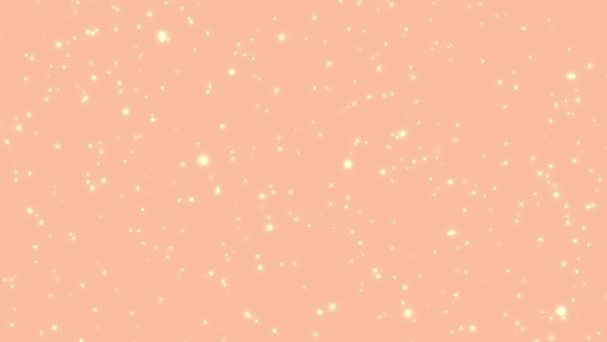 Glowing light yellow particles are falling down and flying up on peach fuzz background 4K. Sparkling bubbles motion. Shiny festive animation. Glamorous wallpaper in color of year 2024. Greeting card Royalty-Free Stock Footage #3395910227