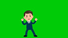 Businessman high quality animation green screen,on green screen isolated with chroma key, Green screen 4K animation, isolated on green screen background.

Premium