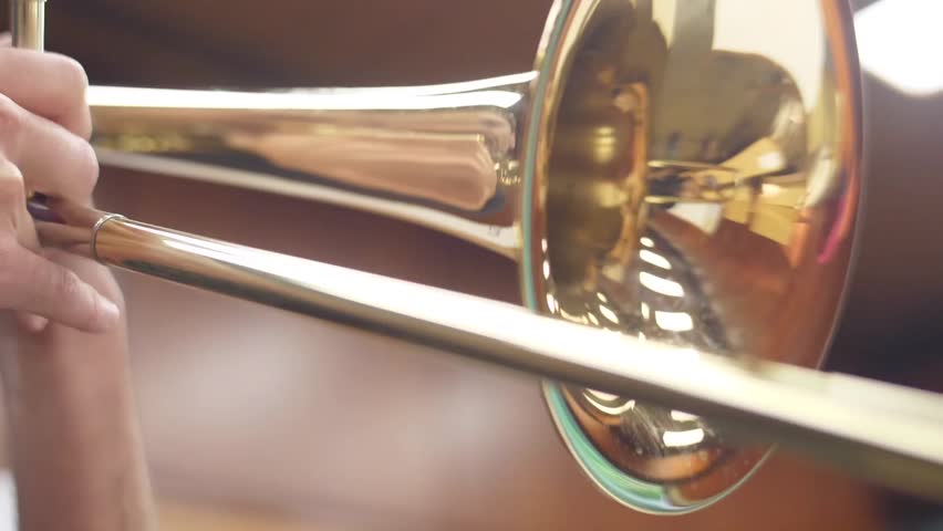 Orchestra musician playing trombone
