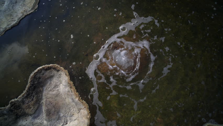 mineral spring in mountain, close up shot,  Mexico Hierve el Agua