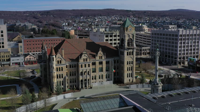 Aerial view of the courthouse in Scranton, Pennsylvania.