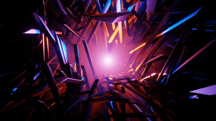 Blue and Orange Apocalyptics Shards Background VJ Loop in 4K
