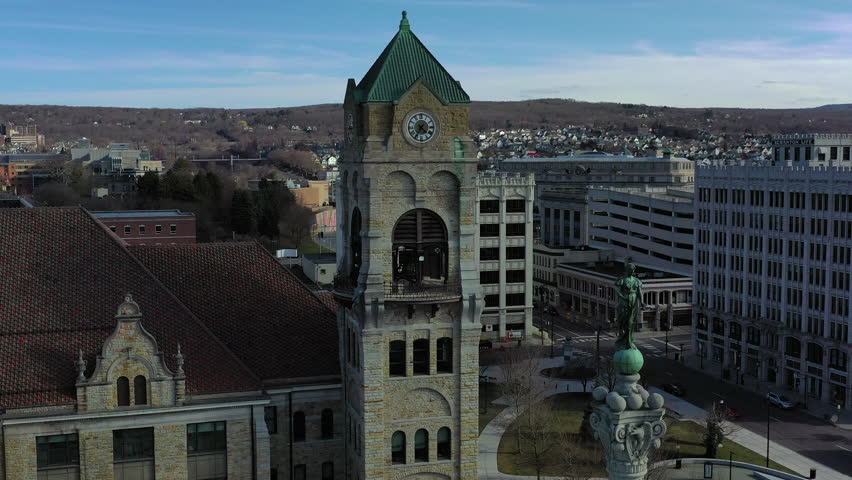 Aerial view of the courthouse in Scranton, Pennsylvania.